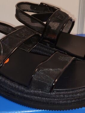 DKNY Black Strappy Platform Sandals